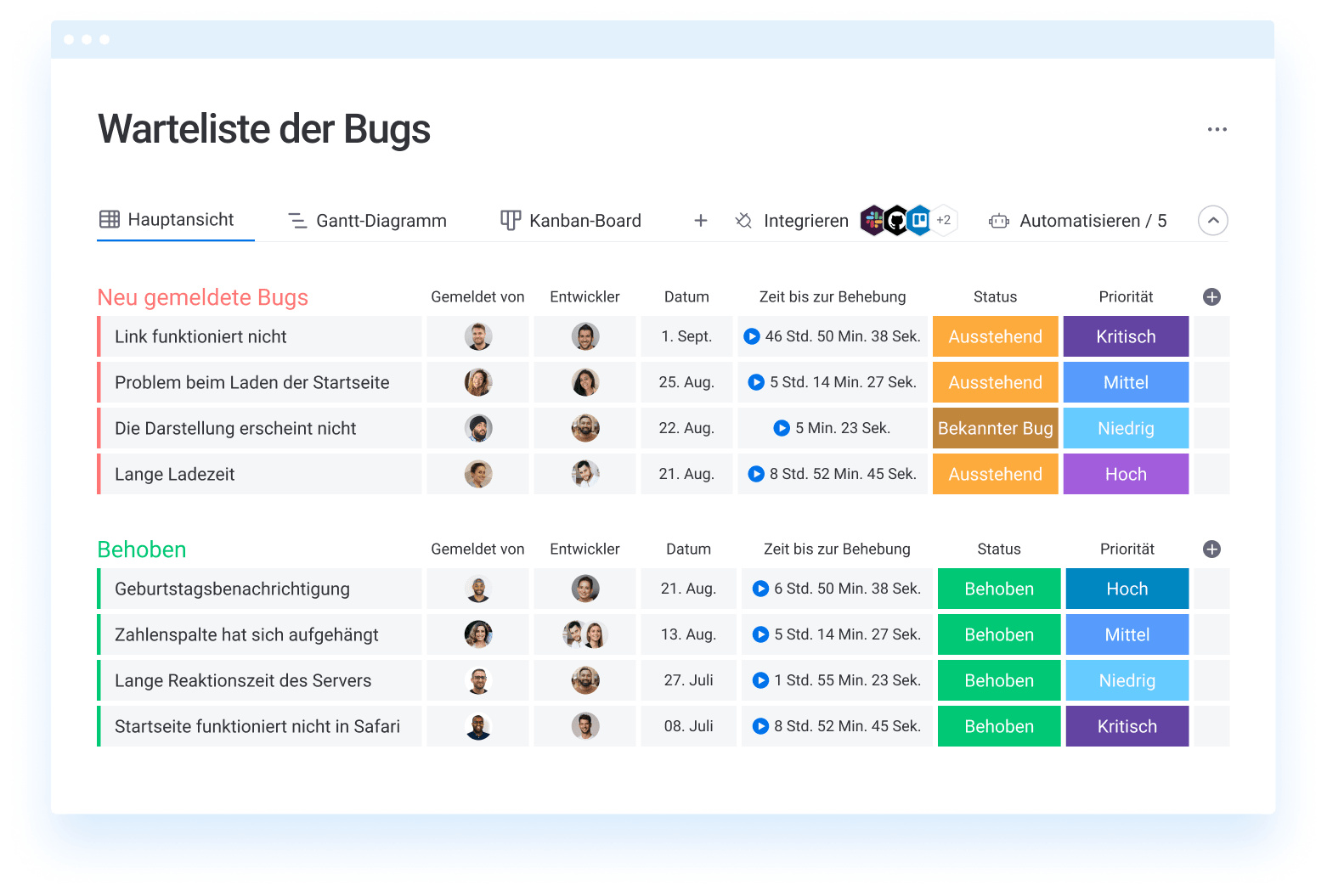 DE Bugs queue dev