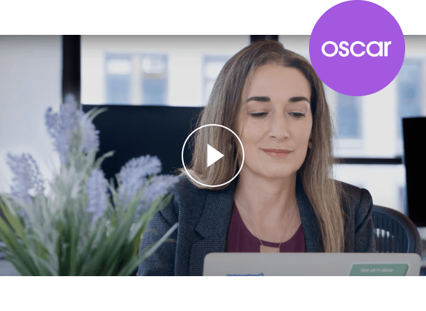 ロゴ入りのOscar 社オフィス